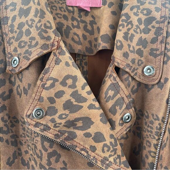 MARRAKECH x Anthropologie Jacket Size Small Marni Leopard Moto Animal Print Zip - Picture 6 of 16